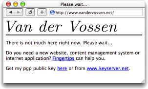 Screenshot of the old vandervossen.net homepage