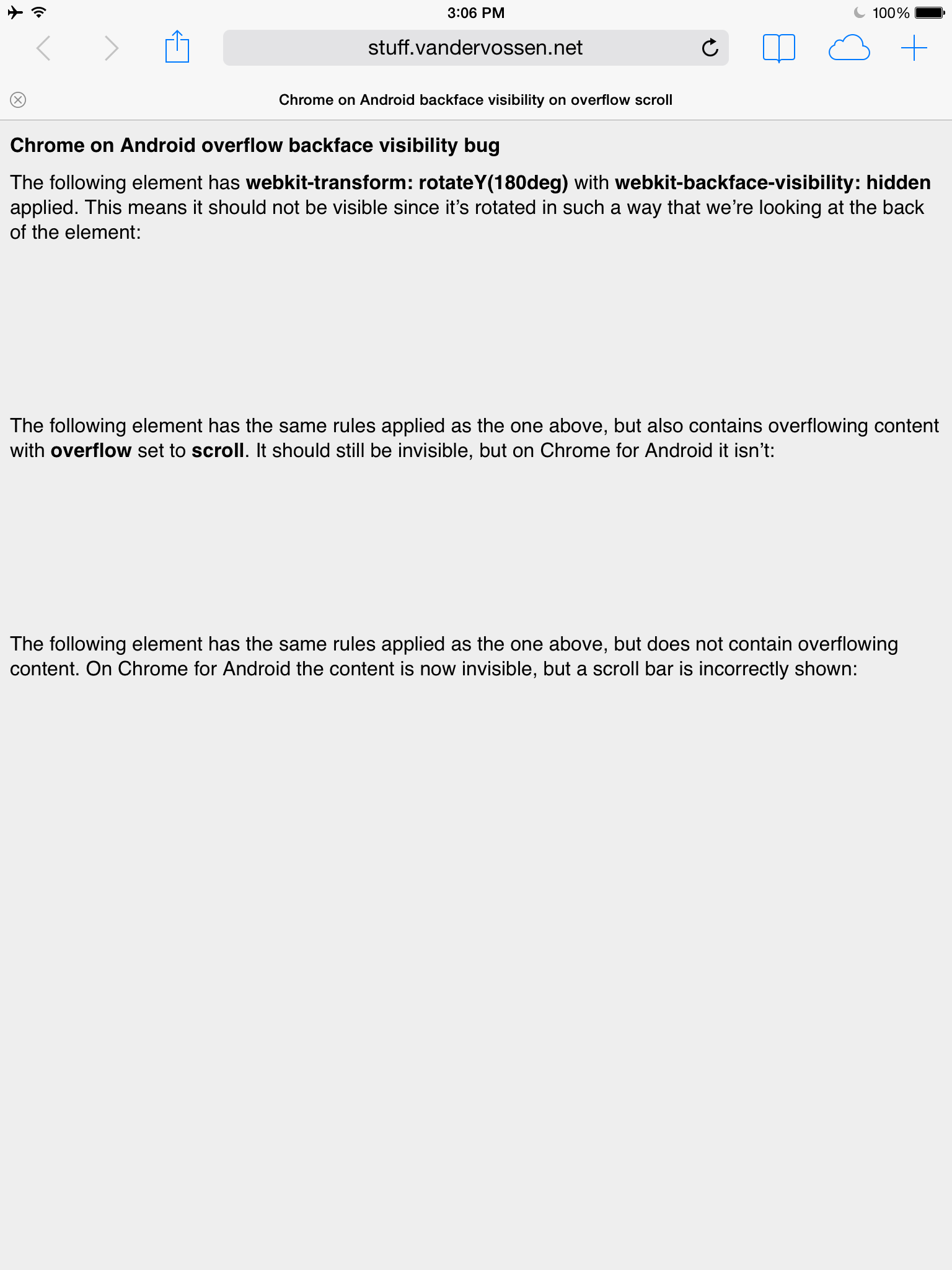 Rendering in Mobile Safari